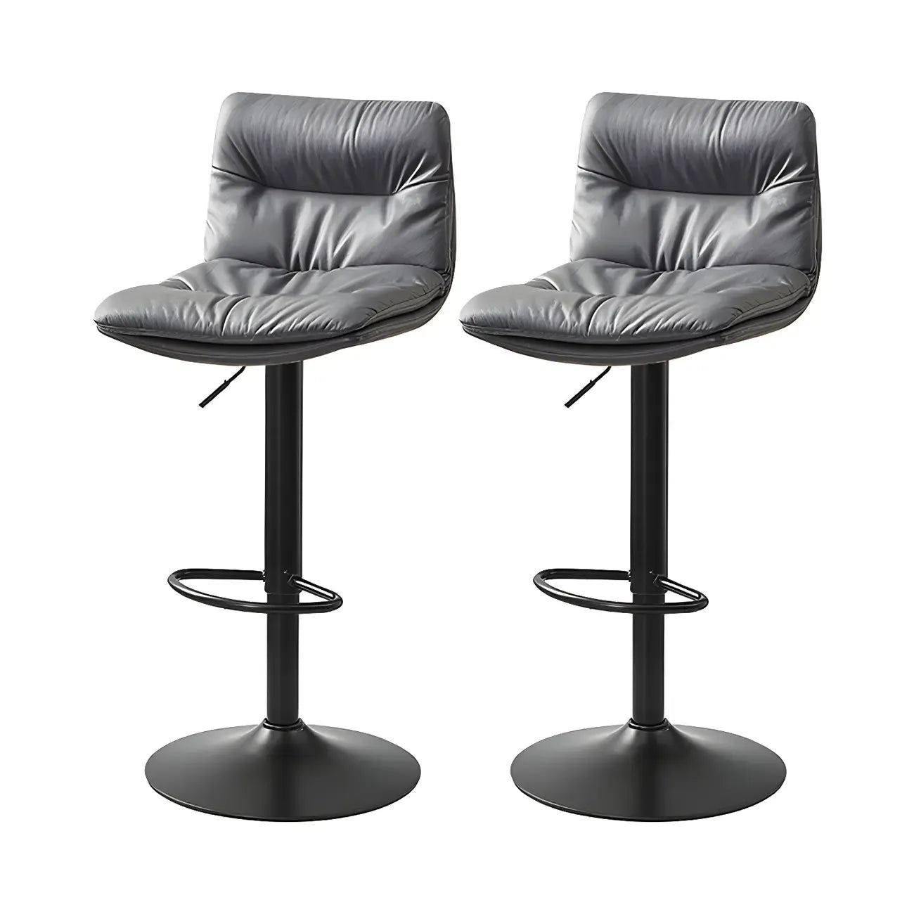 Tabouret de bar pivotant et réglable en cuir moderne