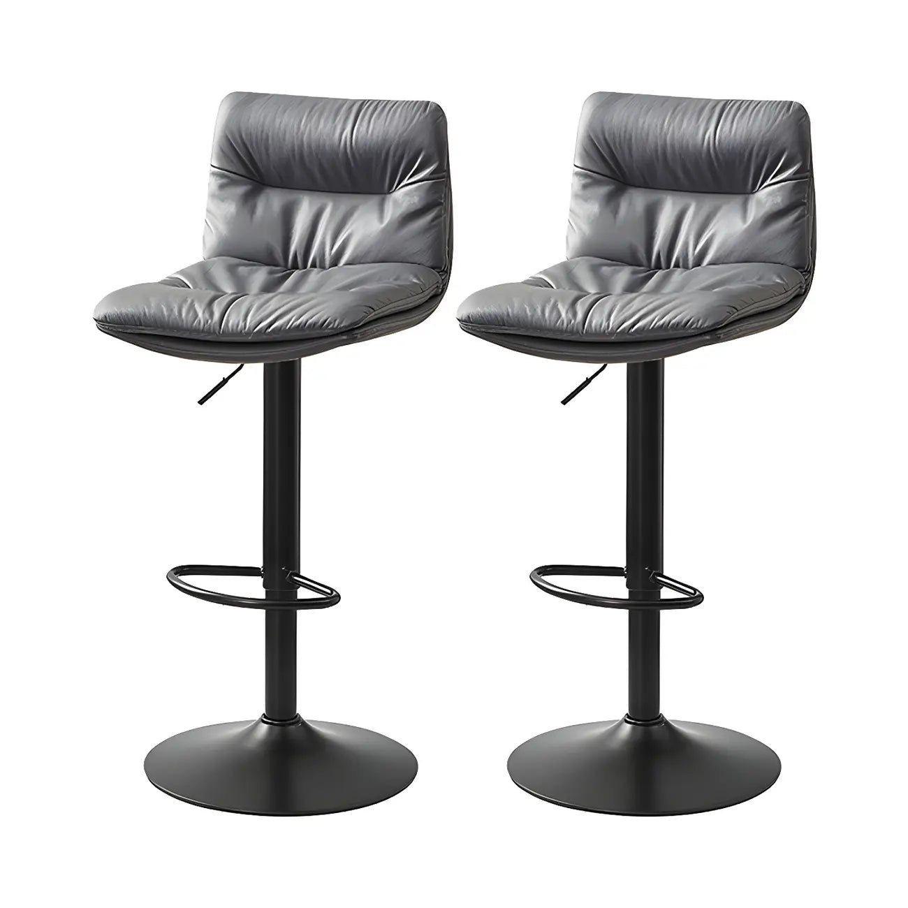 Tabouret de bar pivotant et réglable en cuir moderne