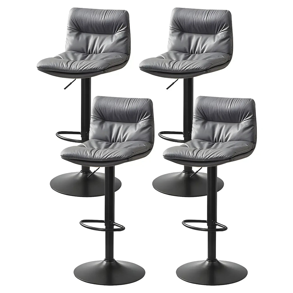 Tabouret de bar pivotant et réglable en cuir moderne