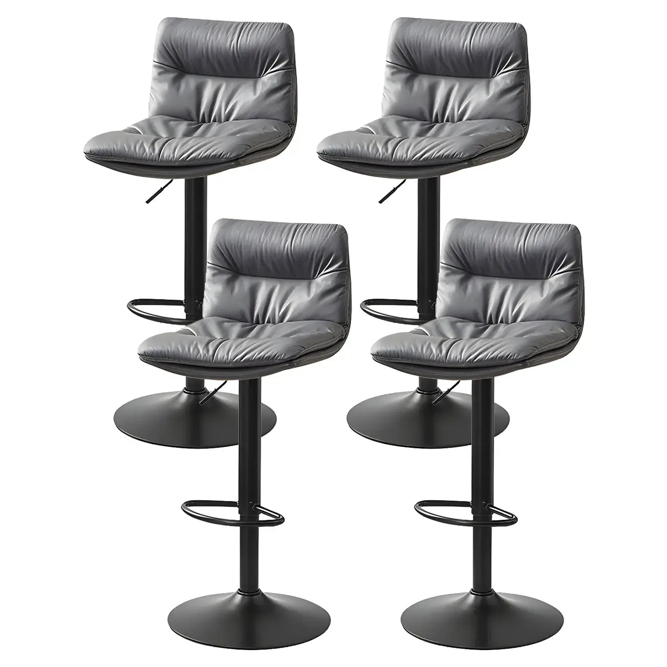 Tabouret de bar pivotant et réglable en cuir moderne