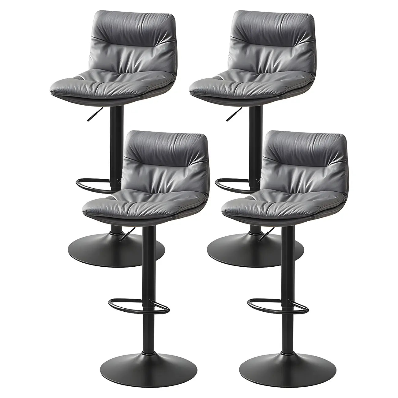 Tabouret de bar pivotant et réglable en cuir moderne