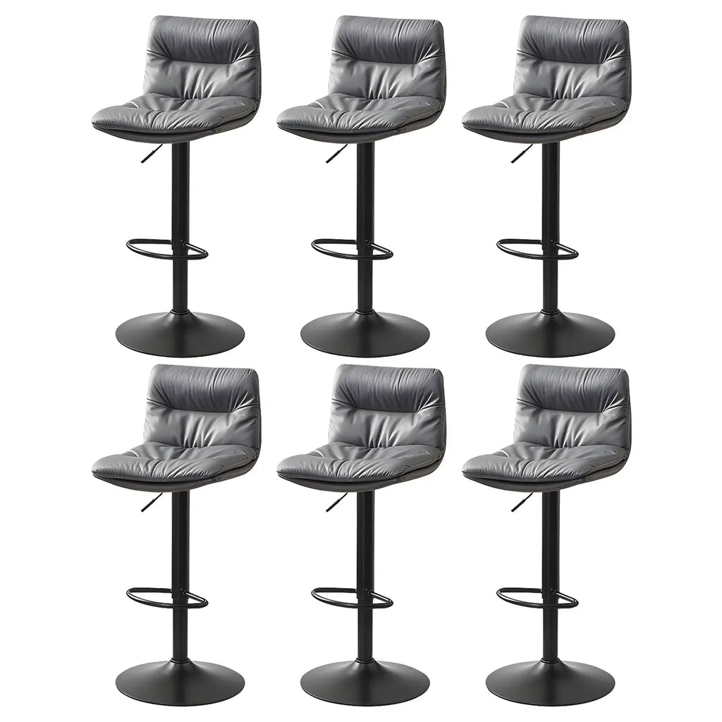 Tabouret de bar pivotant et réglable en cuir moderne