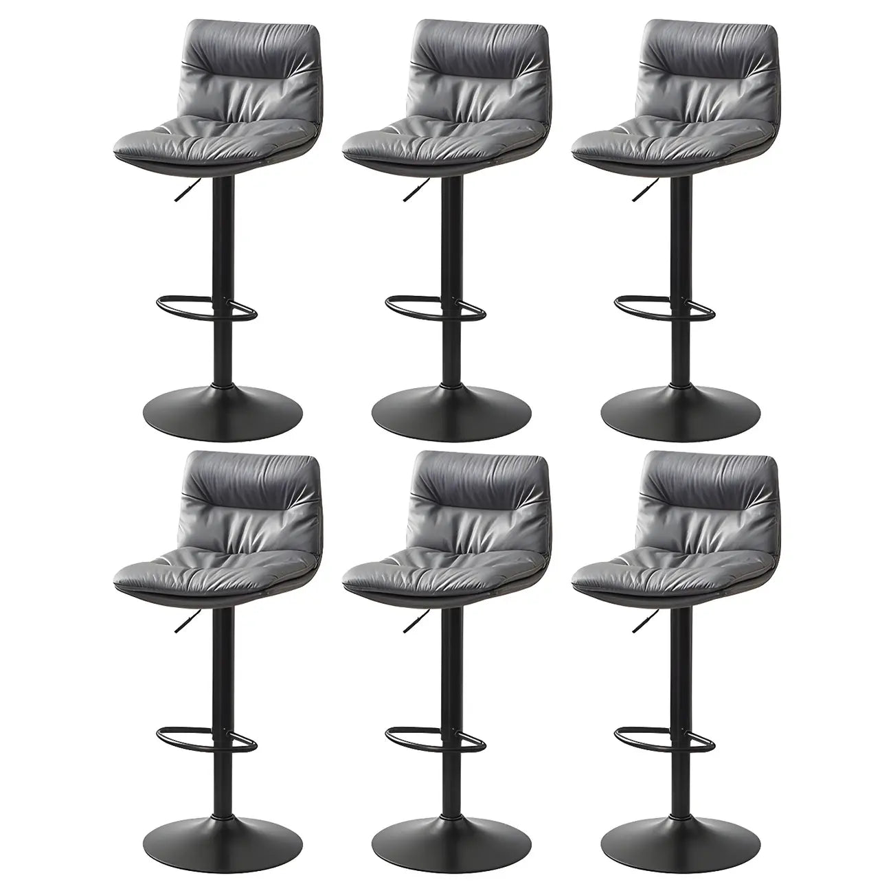 Tabouret de bar pivotant et réglable en cuir moderne