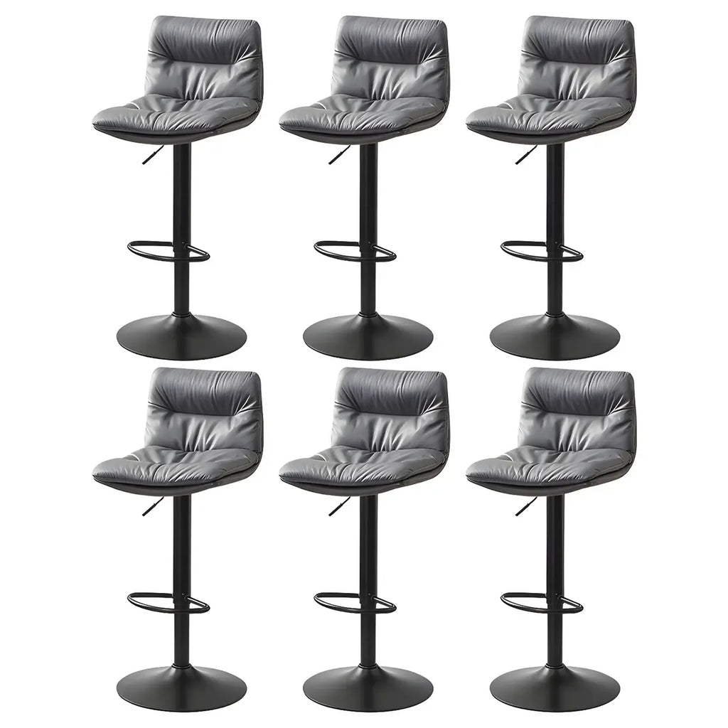 Tabouret de bar pivotant et réglable en cuir moderne