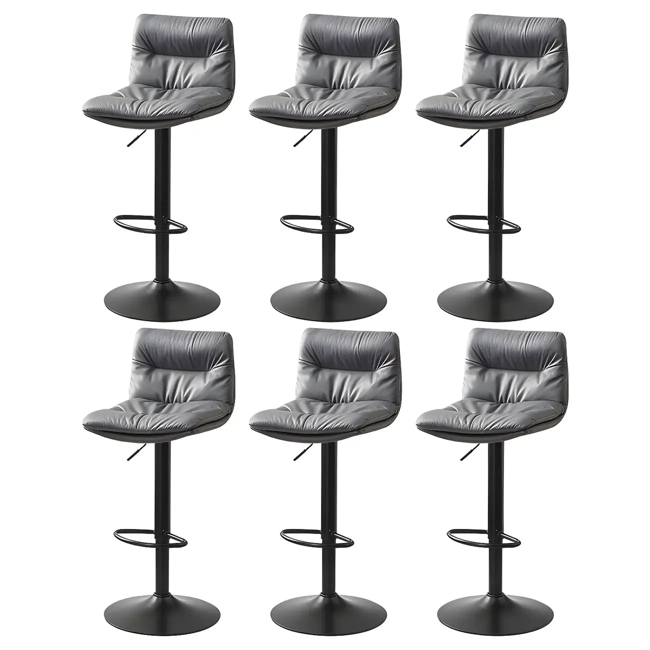 Tabouret de bar pivotant et réglable en cuir moderne