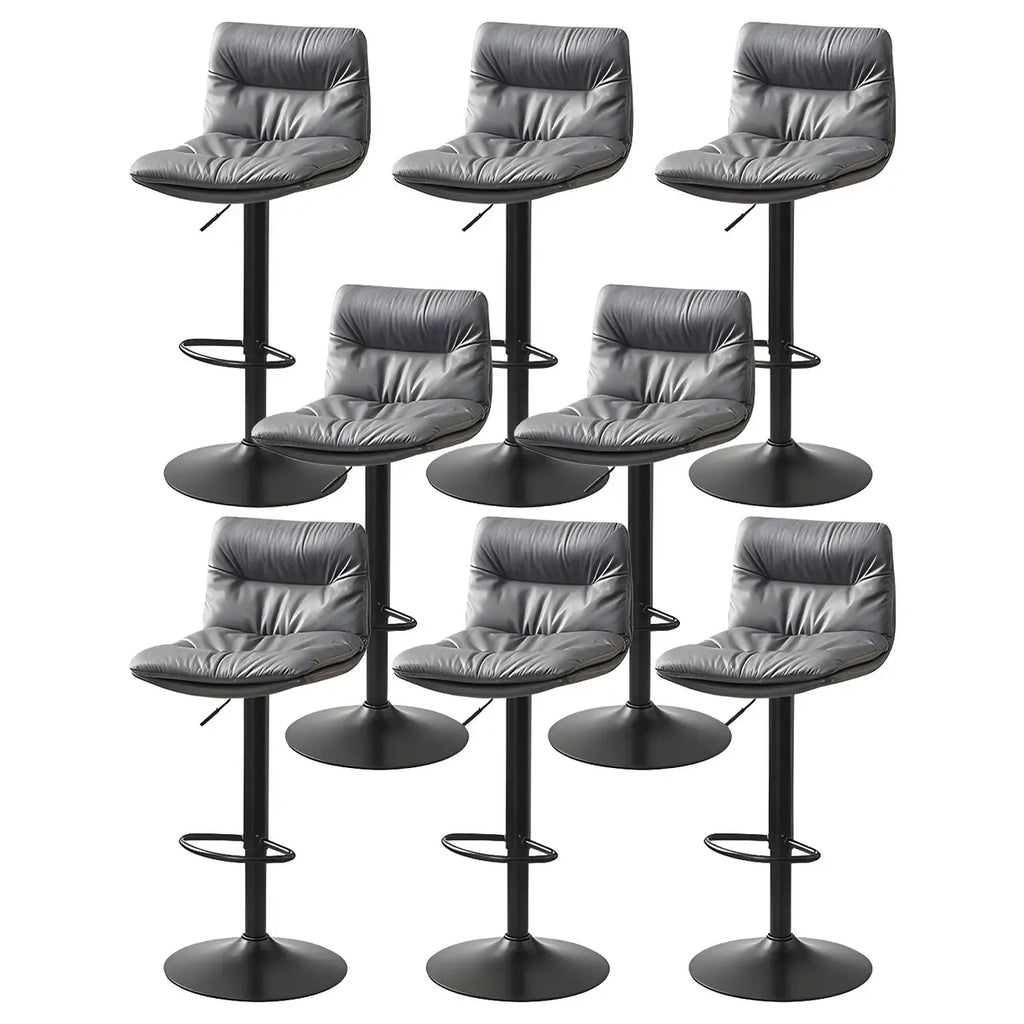 Tabouret de bar pivotant et réglable en cuir moderne