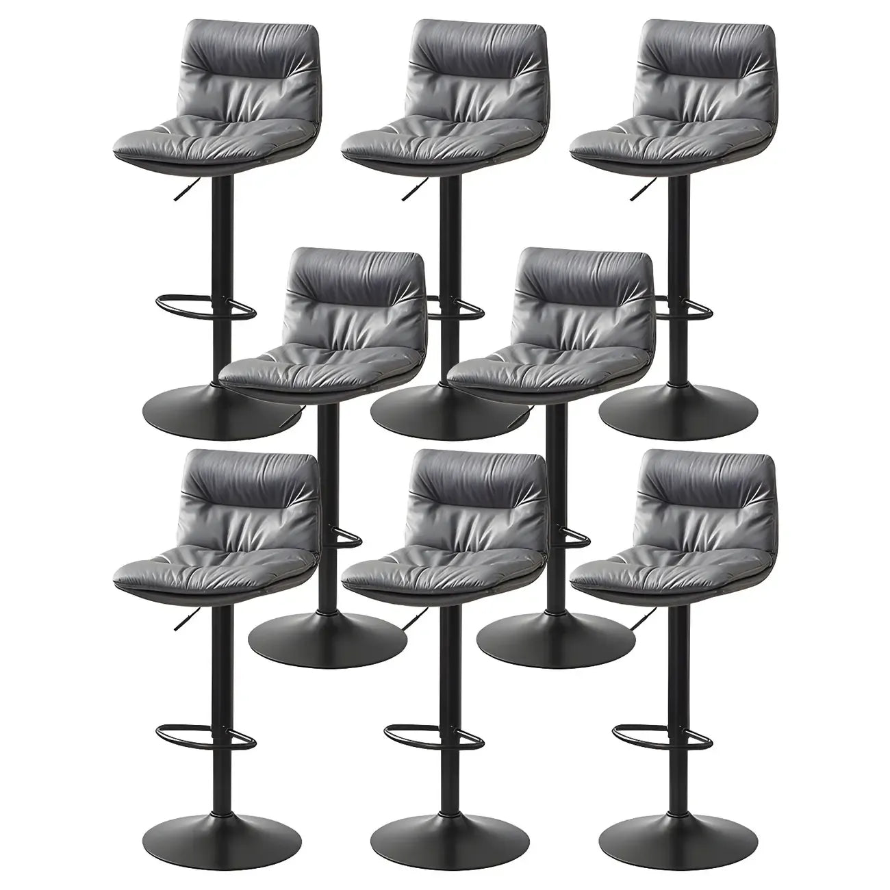 Tabouret de bar pivotant et réglable en cuir moderne