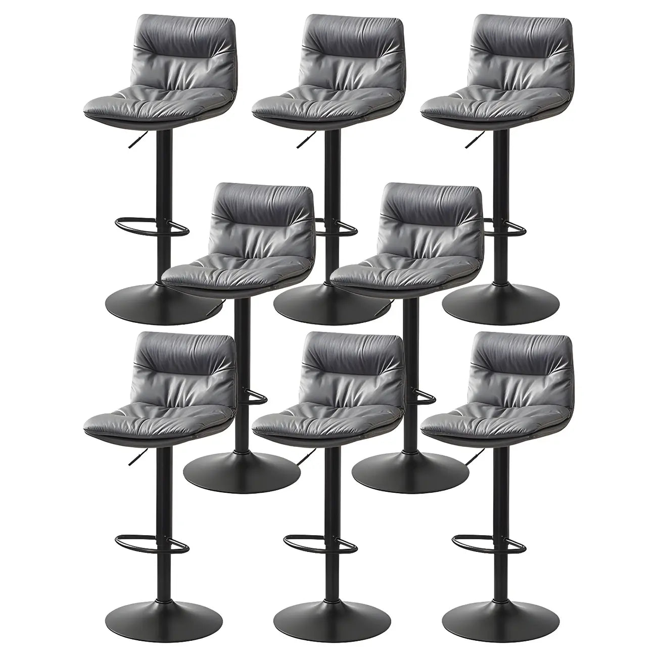 Tabouret de bar pivotant et réglable en cuir moderne
