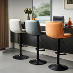 Tabouret de bar pivotant et réglable en cuir moderne