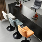 Tabouret de bar pivotant et réglable en cuir moderne