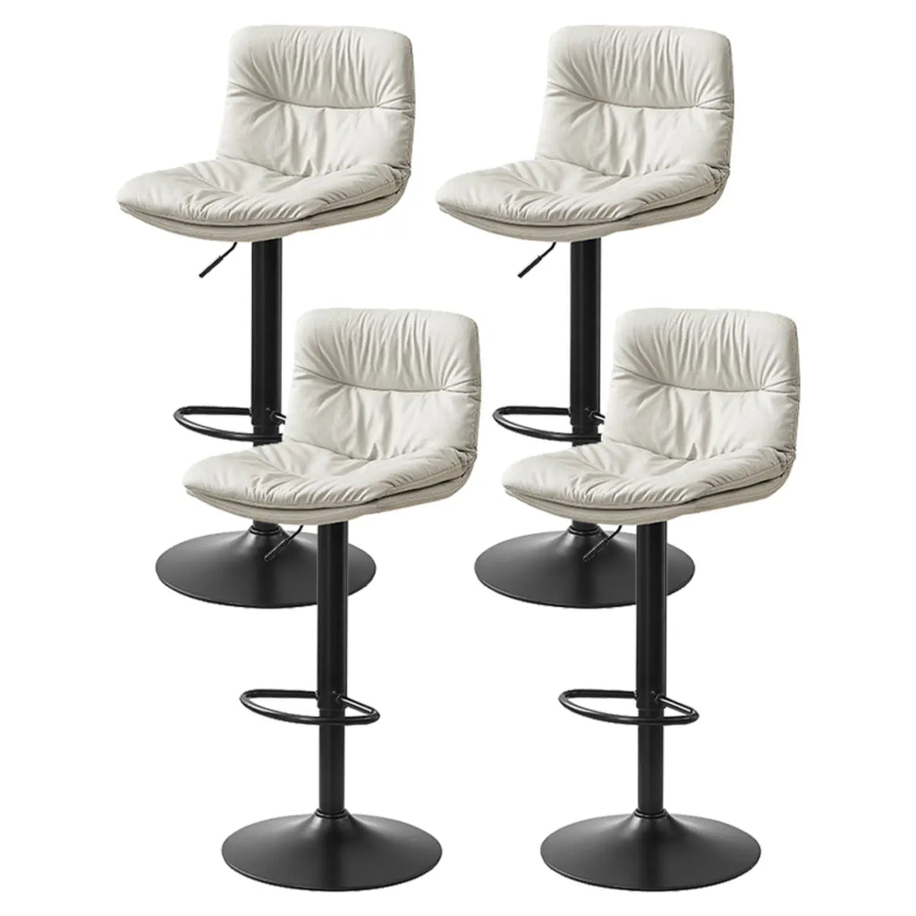 Tabouret de bar pivotant et réglable en cuir moderne