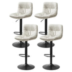 Tabouret de bar pivotant et réglable en cuir moderne