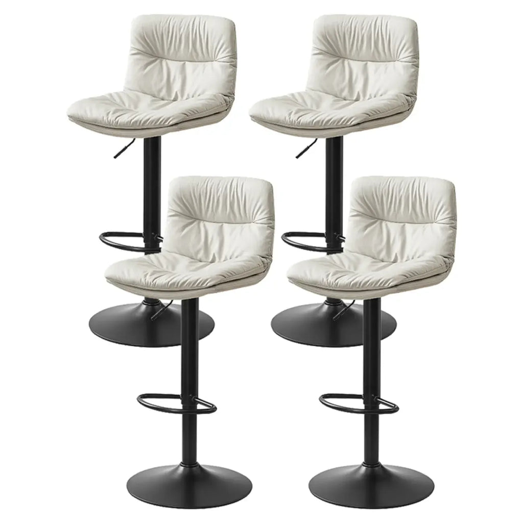 Tabouret de bar pivotant et réglable en cuir moderne
