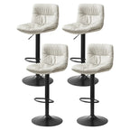 Tabouret de bar pivotant et réglable en cuir moderne