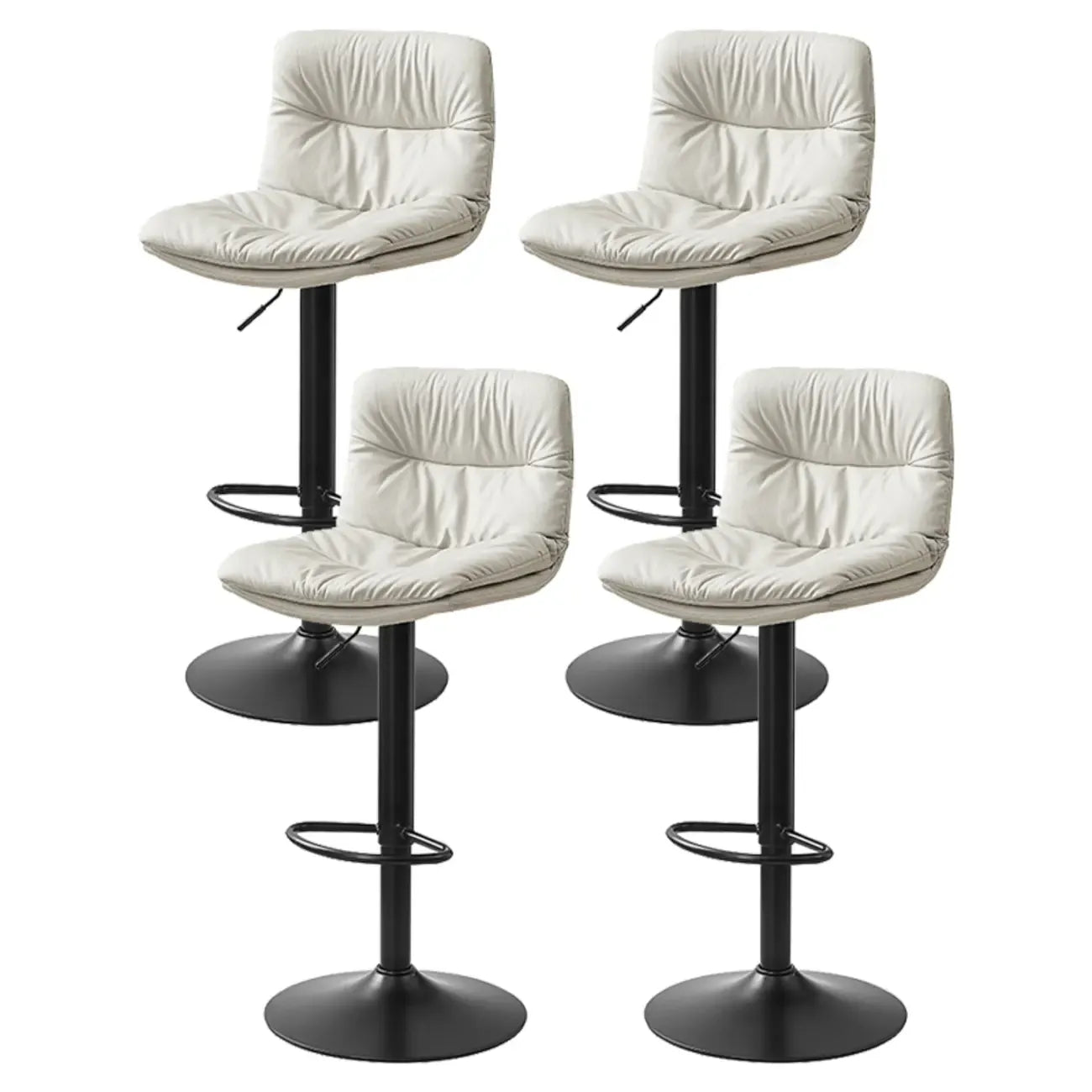 Tabouret de bar pivotant et réglable en cuir moderne
