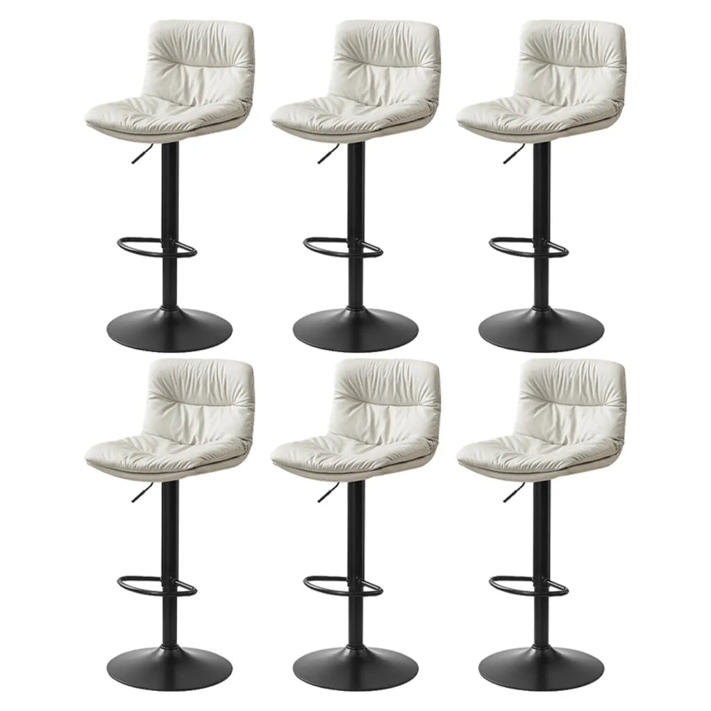 Tabouret de bar pivotant et réglable en cuir moderne