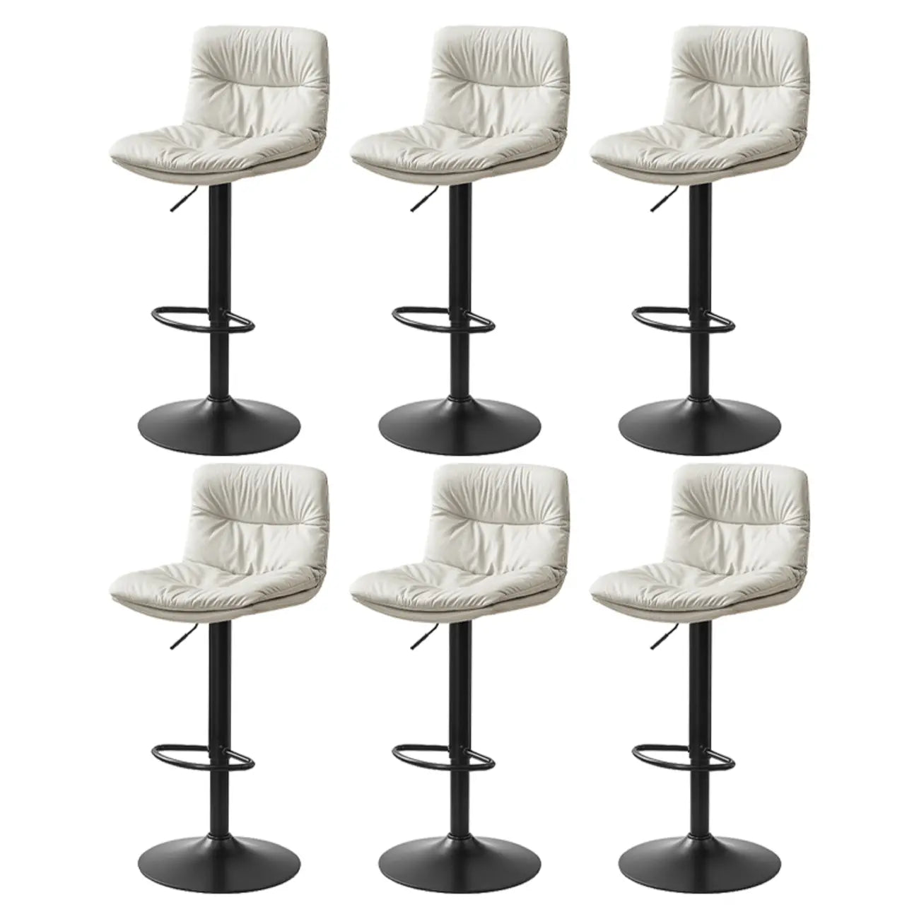 Tabouret de bar pivotant et réglable en cuir moderne