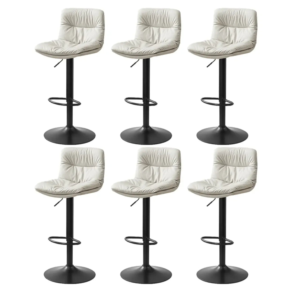 Tabouret de bar pivotant et réglable en cuir moderne