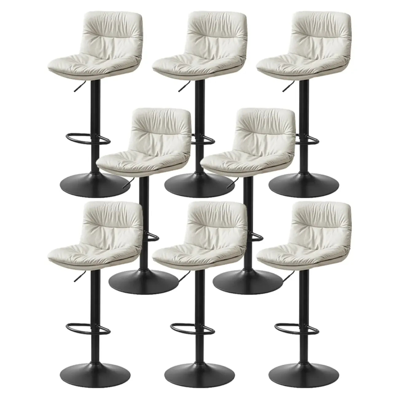 Tabouret de bar pivotant et réglable en cuir moderne