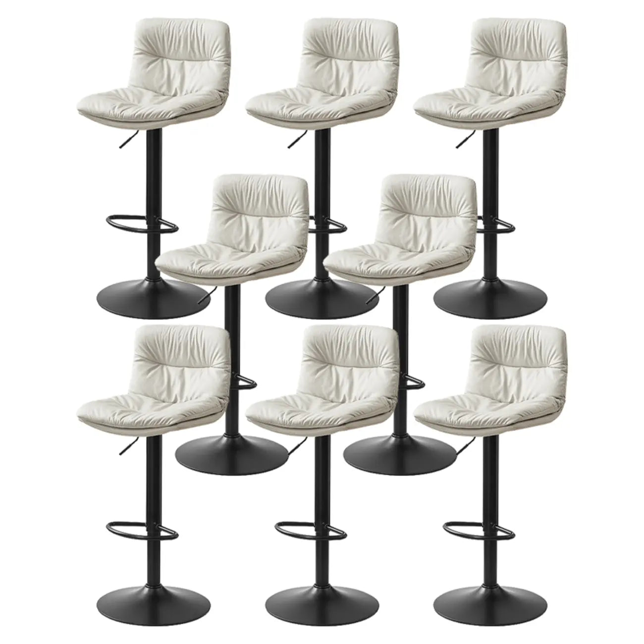 Tabouret de bar pivotant et réglable en cuir moderne