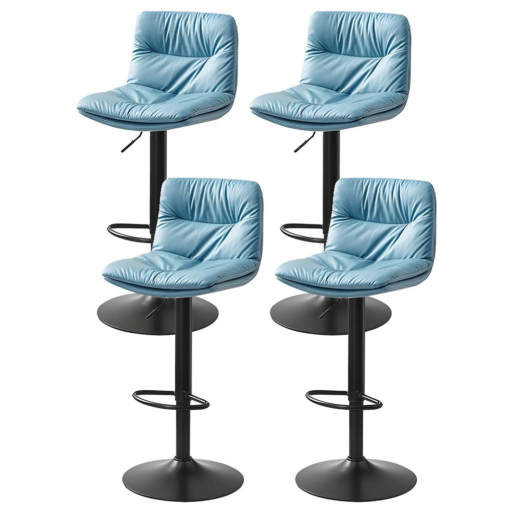 Tabouret de bar pivotant et réglable en cuir moderne