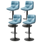 Tabouret de bar pivotant et réglable en cuir moderne
