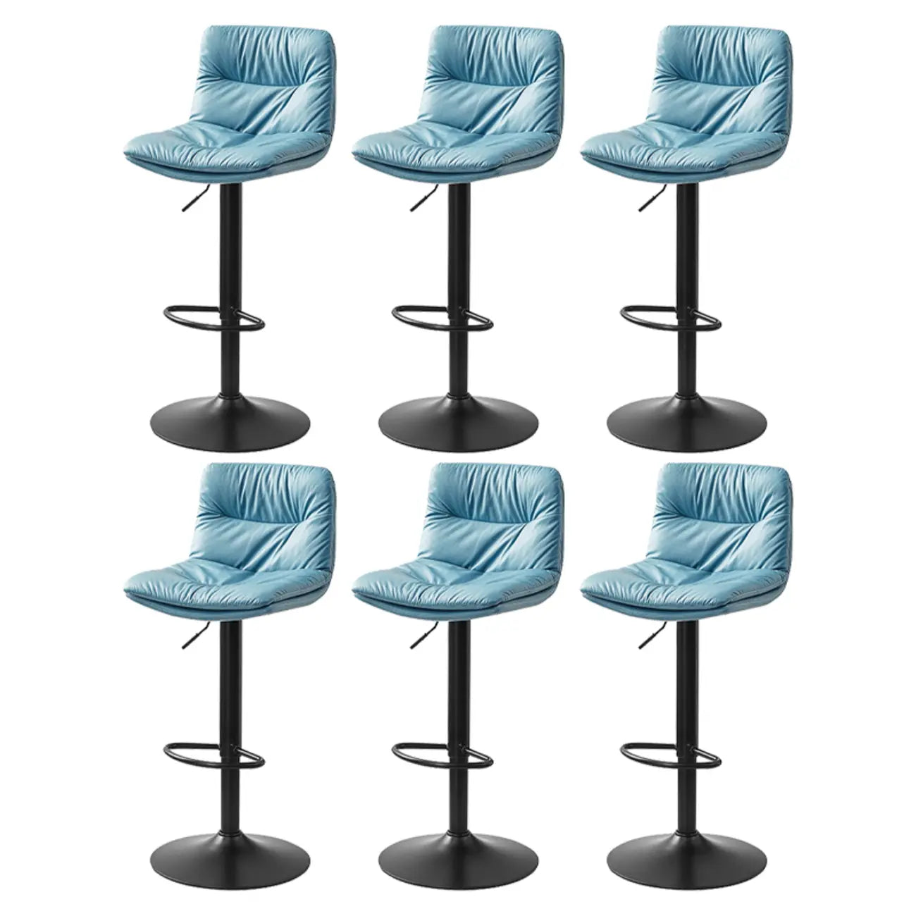 Tabouret de bar pivotant et réglable en cuir moderne