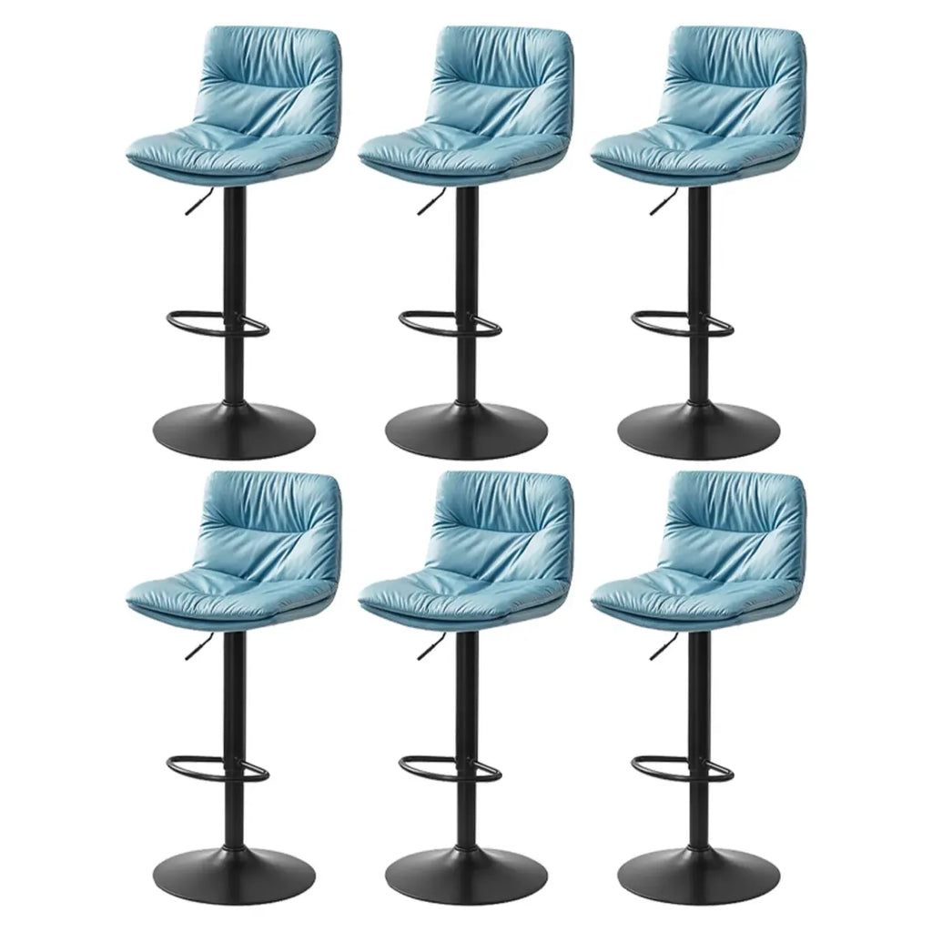 Tabouret de bar pivotant et réglable en cuir moderne