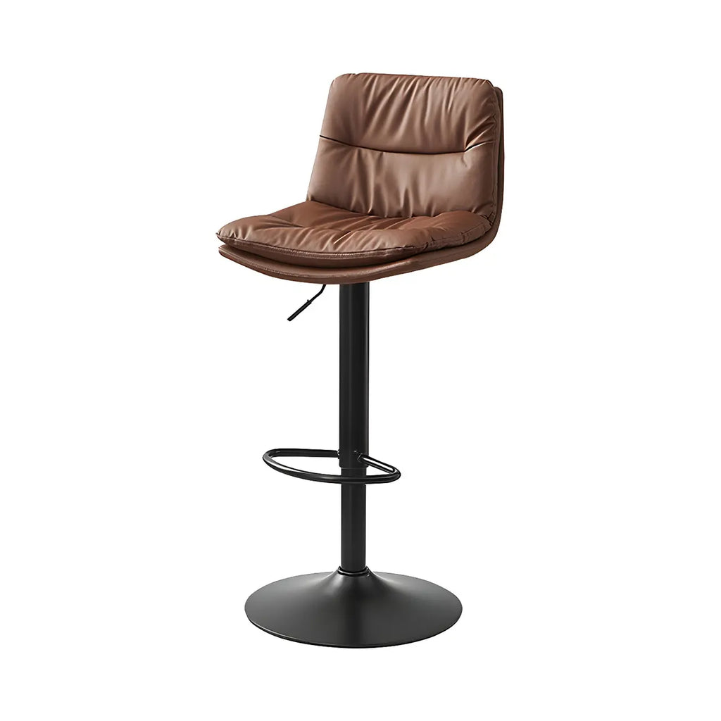 Tabouret de bar pivotant et réglable en cuir moderne