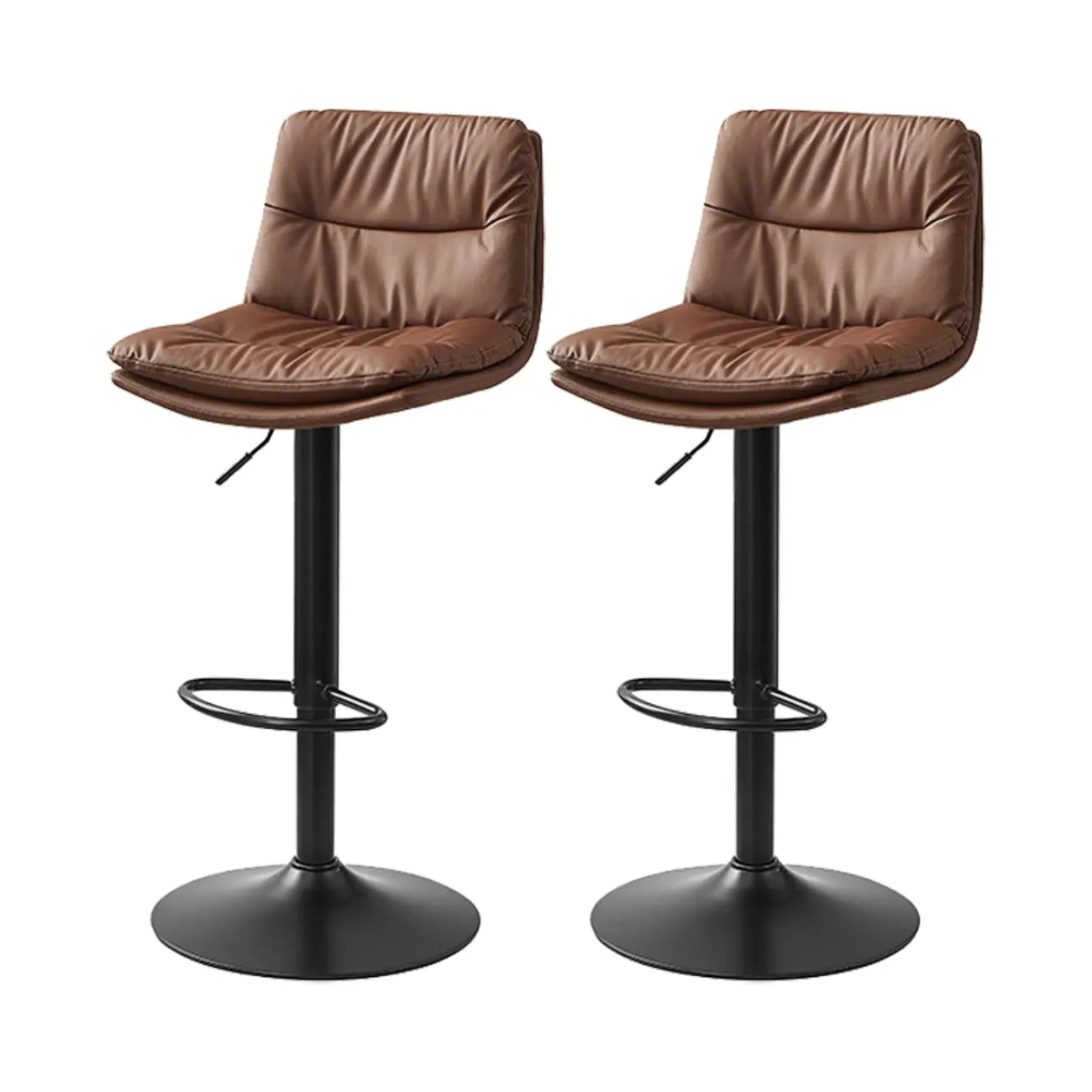 Tabouret de bar pivotant et réglable en cuir moderne