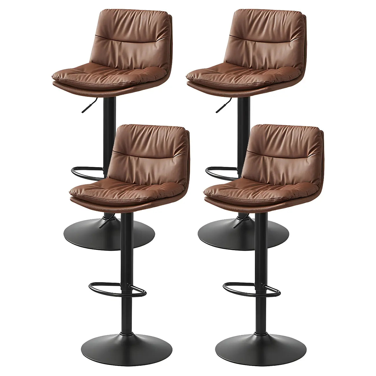 Tabouret de bar pivotant et réglable en cuir moderne
