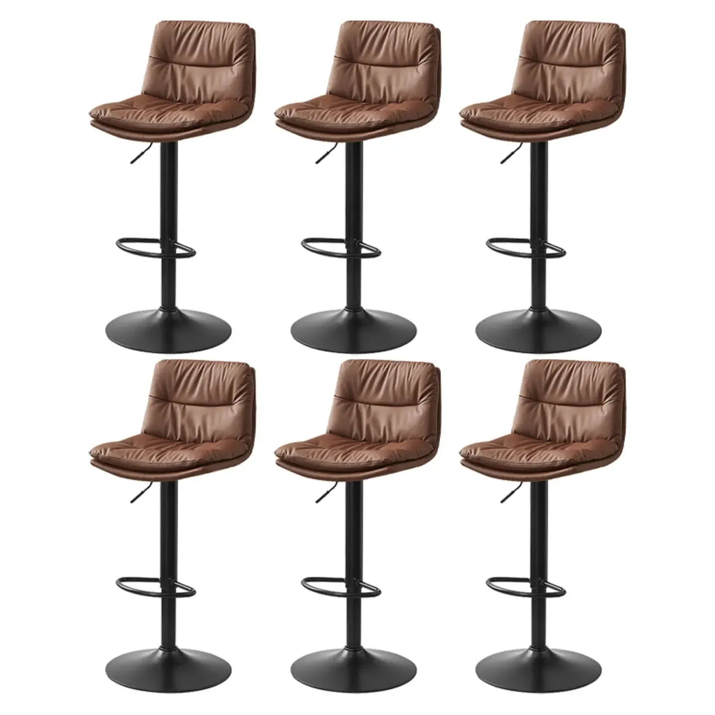 Tabouret de bar pivotant et réglable en cuir moderne