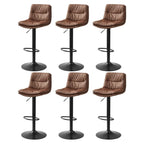 Tabouret de bar pivotant et réglable en cuir moderne