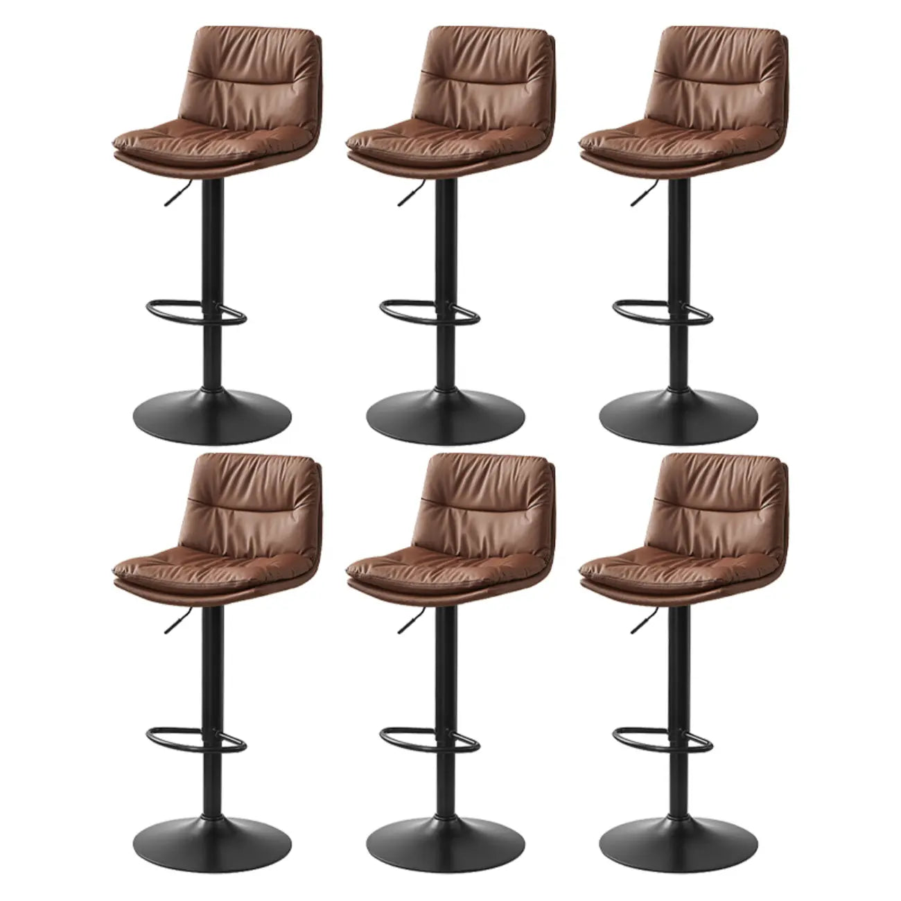 Tabouret de bar pivotant et réglable en cuir moderne