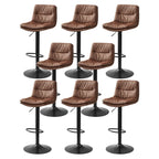 Tabouret de bar pivotant et réglable en cuir moderne