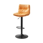 Tabouret de bar pivotant et réglable en cuir moderne