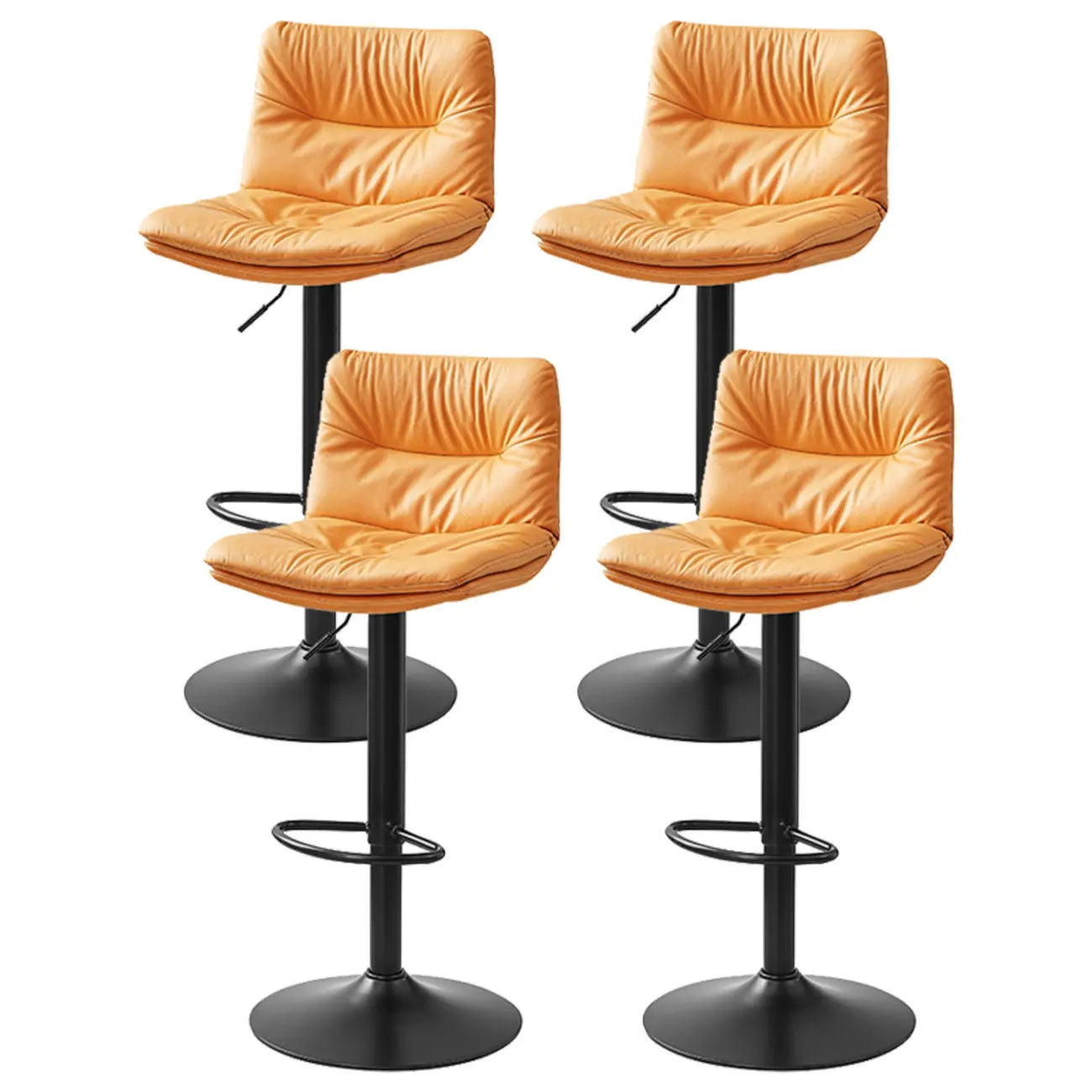 Tabouret de bar pivotant et réglable en cuir moderne