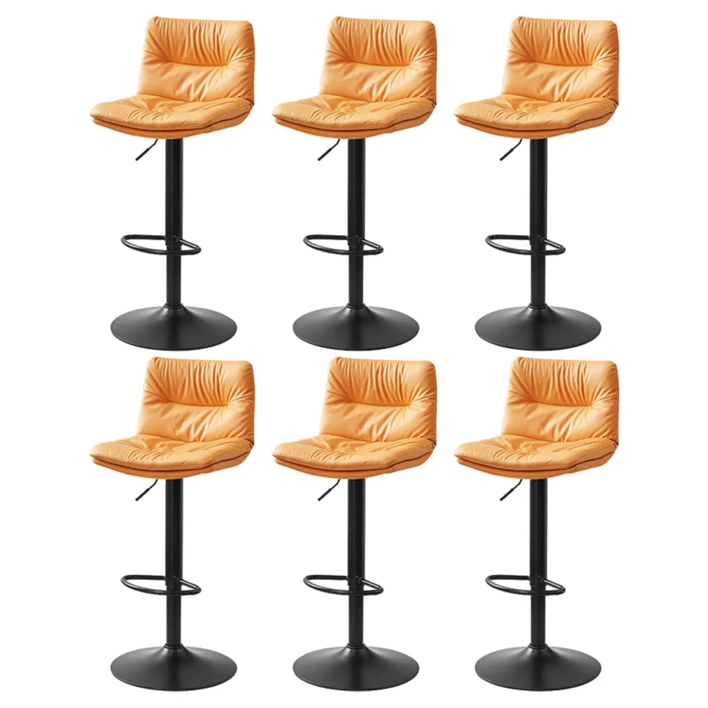 Tabouret de bar pivotant et réglable en cuir moderne