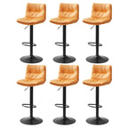 Tabouret de bar pivotant et réglable en cuir moderne