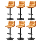 Tabouret de bar pivotant et réglable en cuir moderne