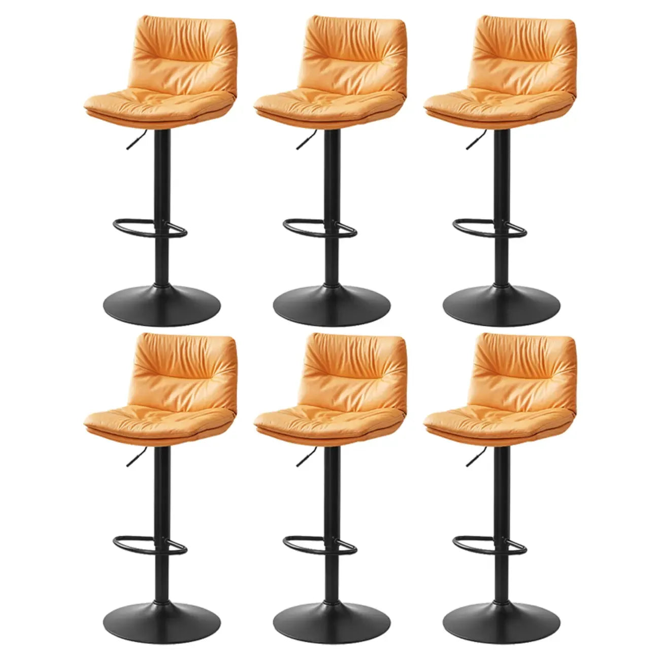 Tabouret de bar pivotant et réglable en cuir moderne
