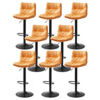 Tabouret de bar pivotant et réglable en cuir moderne