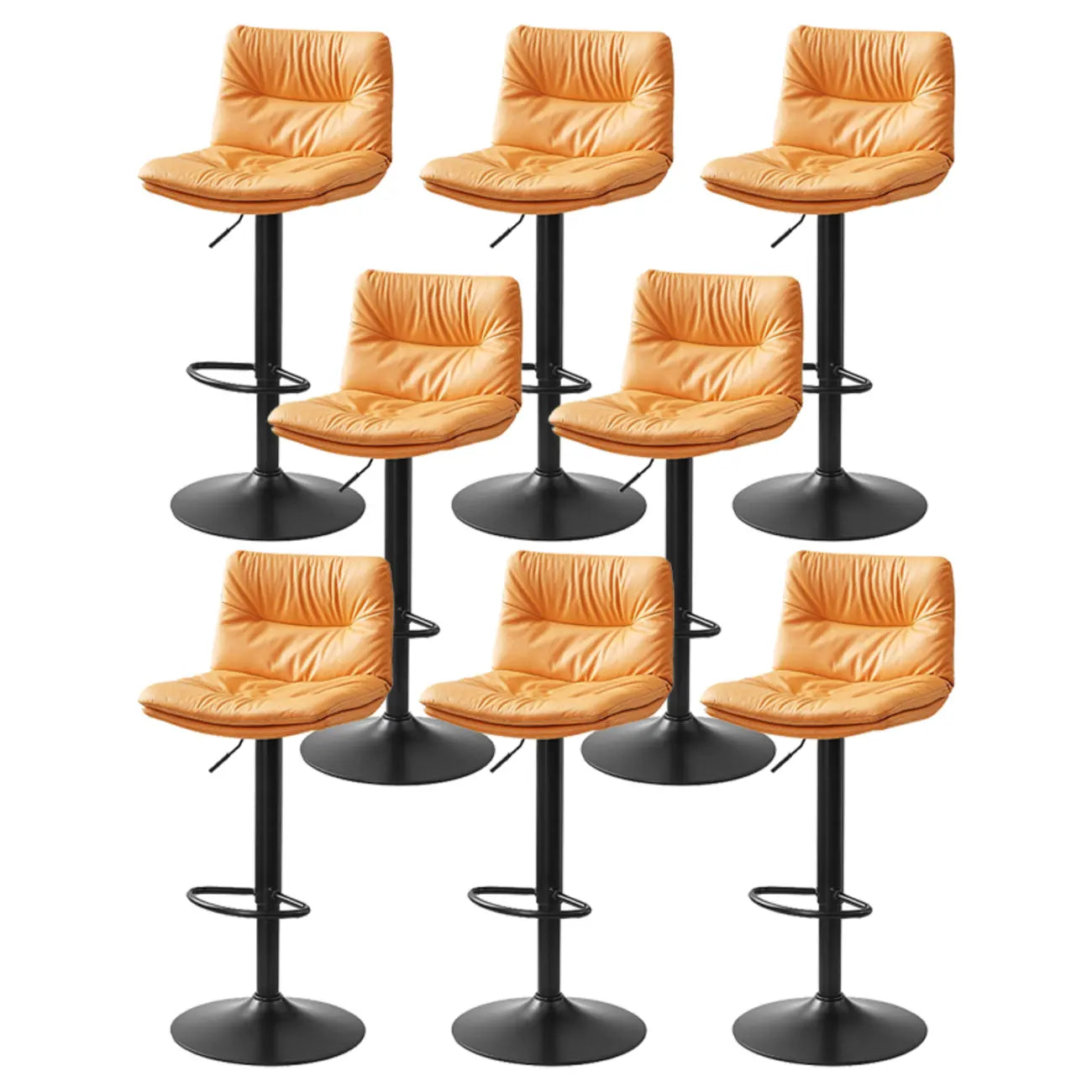 Tabouret de bar pivotant et réglable en cuir moderne