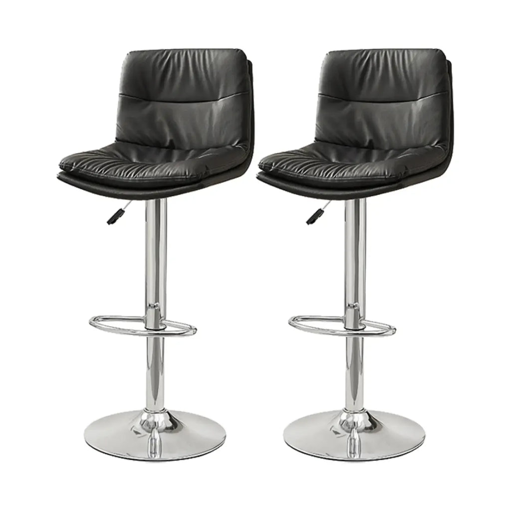 Tabouret de bar pivotant et réglable en cuir moderne