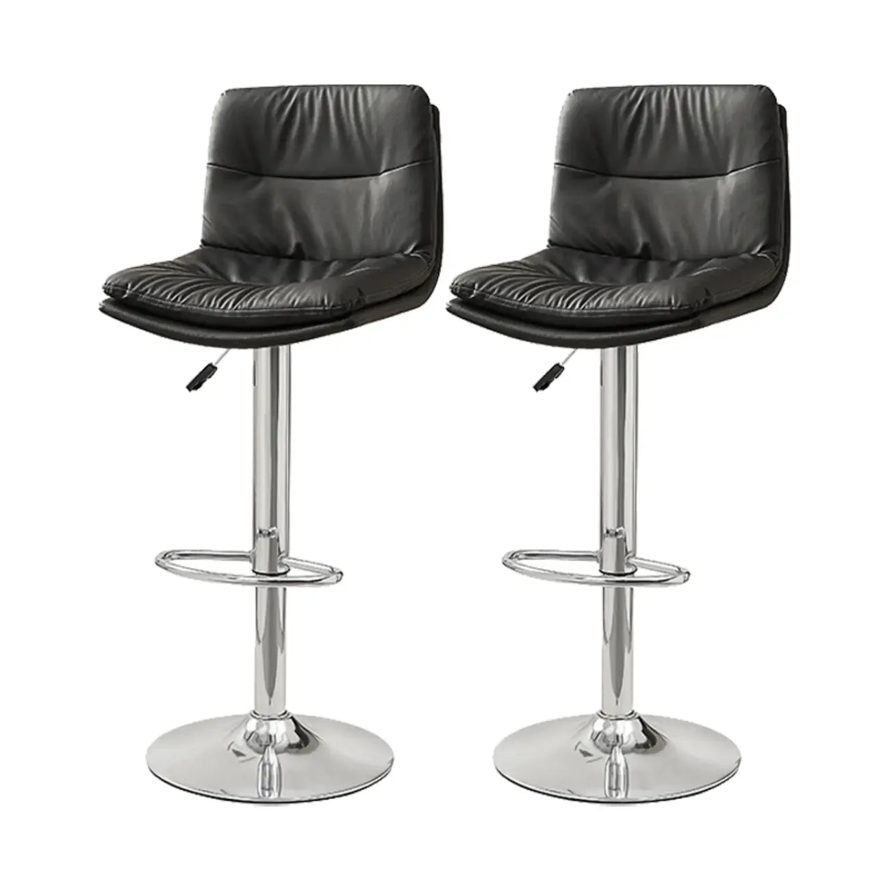 Tabouret de bar pivotant et réglable en cuir moderne