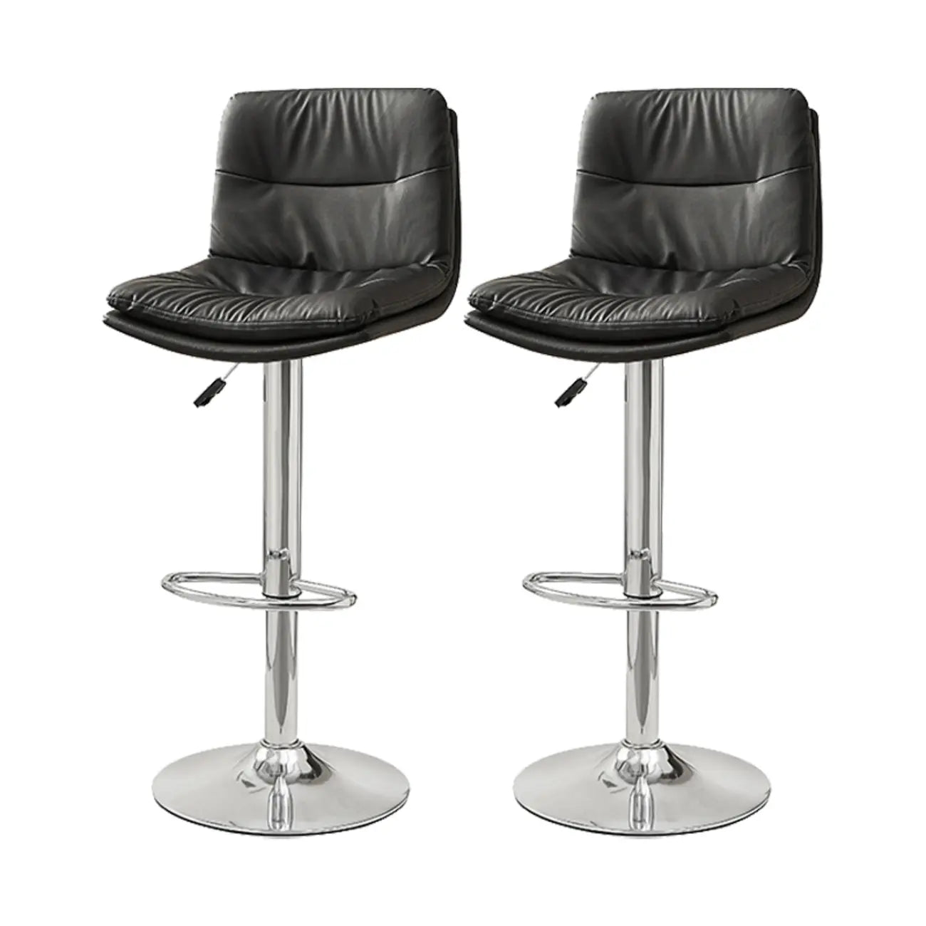 Tabouret de bar pivotant et réglable en cuir moderne