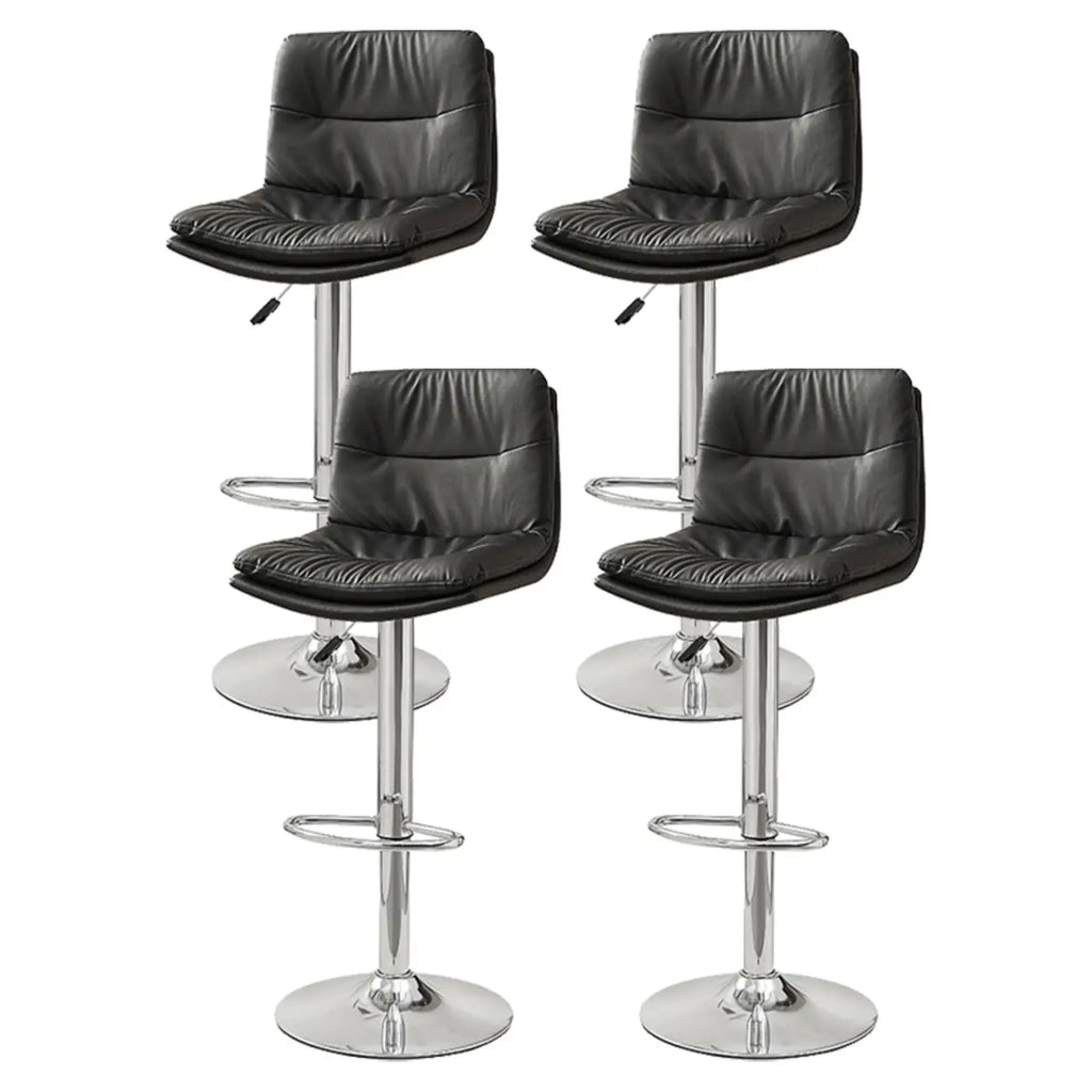 Tabouret de bar pivotant et réglable en cuir moderne