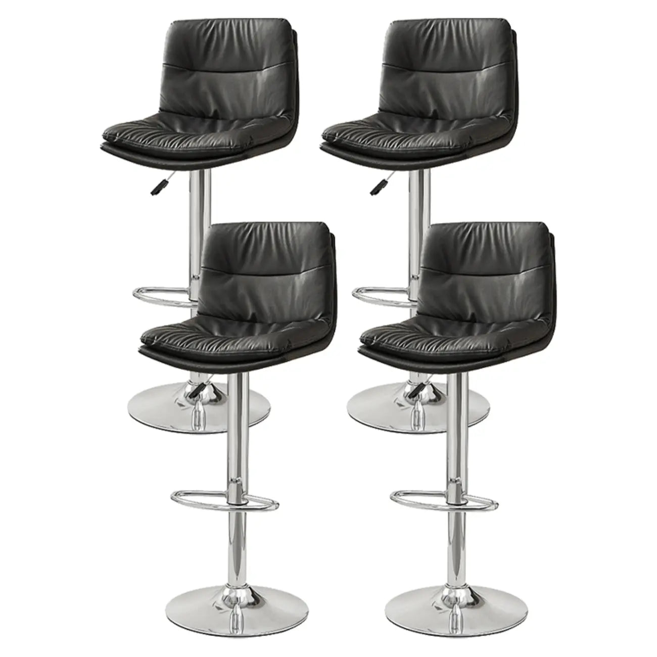 Tabouret de bar pivotant et réglable en cuir moderne