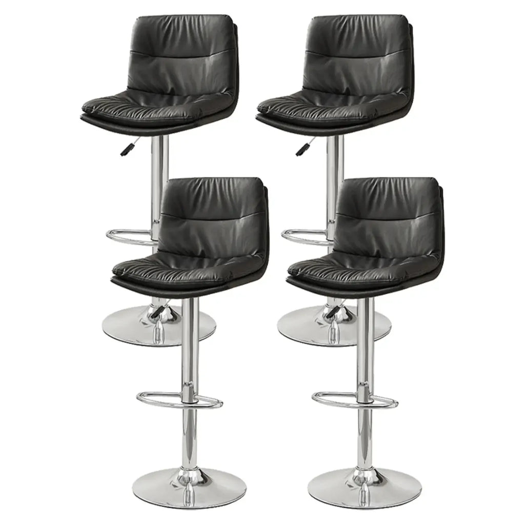 Tabouret de bar pivotant et réglable en cuir moderne