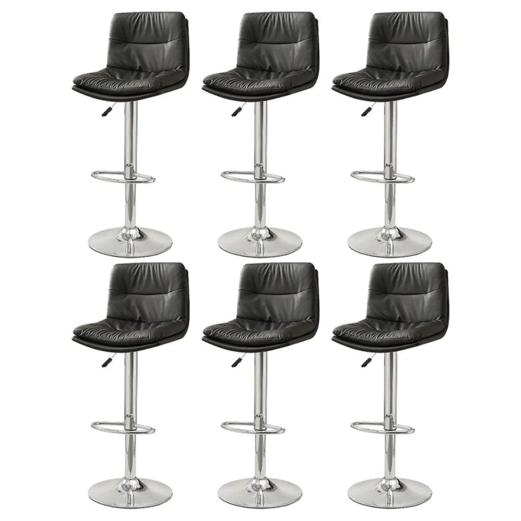 Tabouret de bar pivotant et réglable en cuir moderne